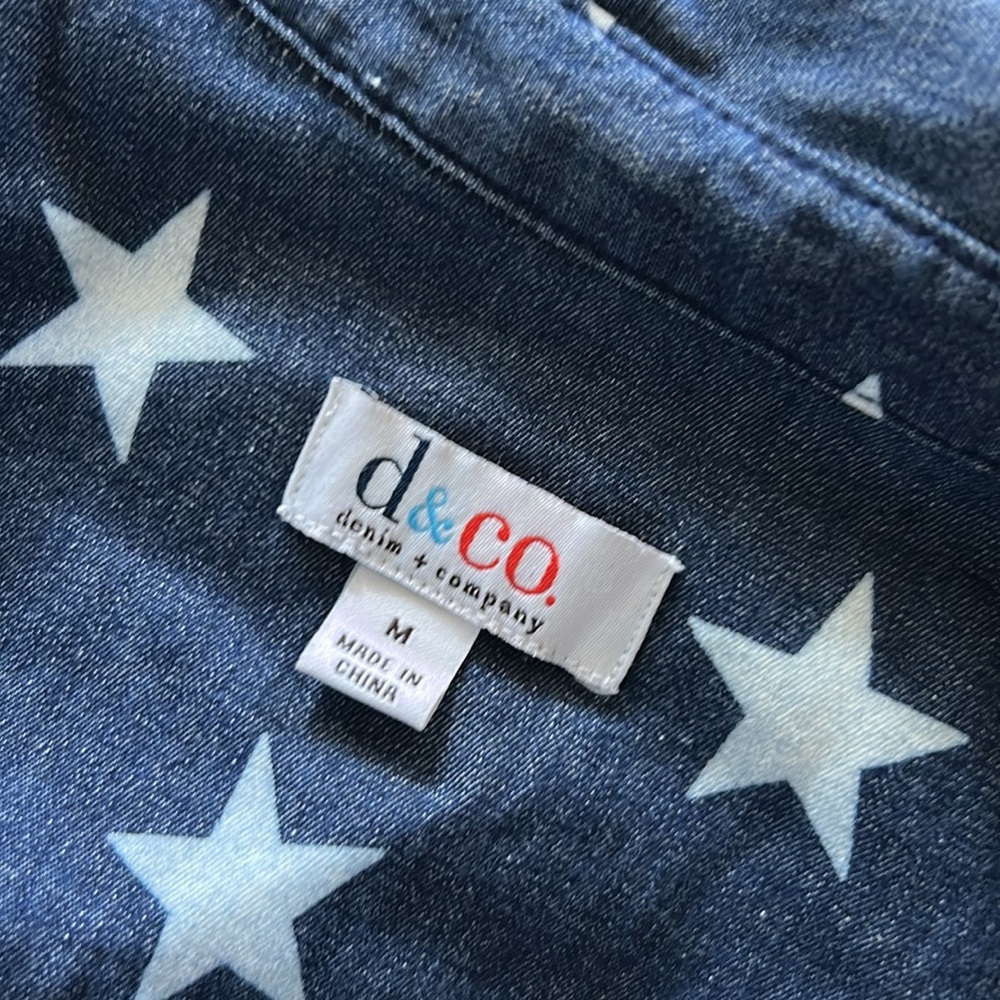 Blue & White Stars Denim Shirt - Picture 6 of 15